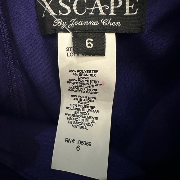 NWT Asymmetrical Purple Ruched Evening Cocktail Dress by Xscape Size 6 - Picture 5 of 9
